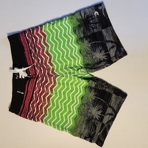 Pacific Surf Men's Size Medium Multi-Color Surfer Print Vintage Surf Swim Trunks